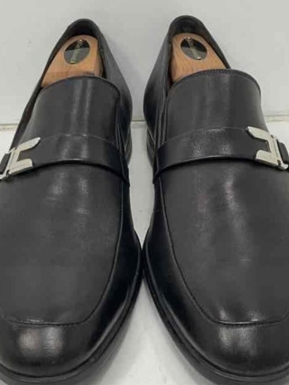 Bruno Magli Pivetto Black Leather Loafers Mens Size 10M Italian Dress Shoes